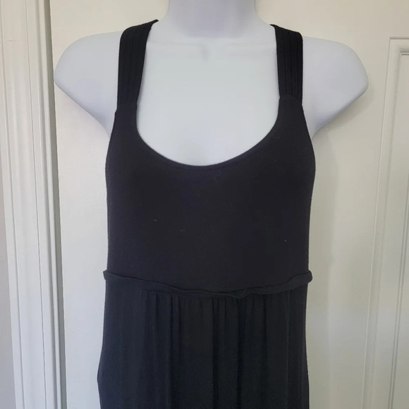 Calvin Klein Black Maxi Dress Sleeveless Strappy Criss Cross Back Slimming Sz 6 - Picture 3 of 9